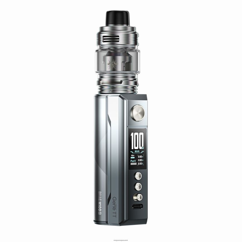 VOOPOO Vape Mod Suomi - VOOPOO DRAG M100S mod laite hopea & musta DT4XDB158