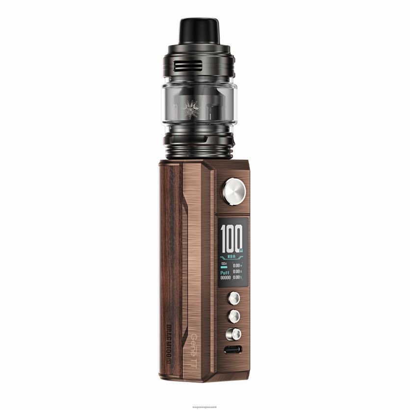VOOPOO Vape Tanks - VOOPOO DRAG M100S mod laite antiikki messinki & padauk DT4XDB275