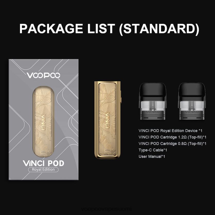 VOOPOO Vape Helsinki - VOOPOO VINCI POD kuninkaallinen painos kultainen lehti DT4XDB343
