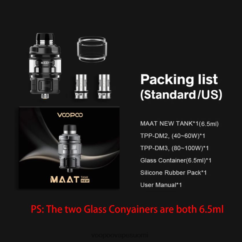 VOOPOO Suomi - VOOPOO MAAT tankki uusi musta DT4XDB511