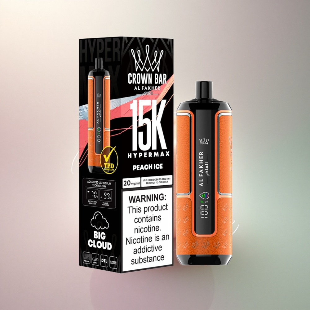 Al Fakher Crown Bar 15K Hypermax Persikka-Jää 600mAh 22ml