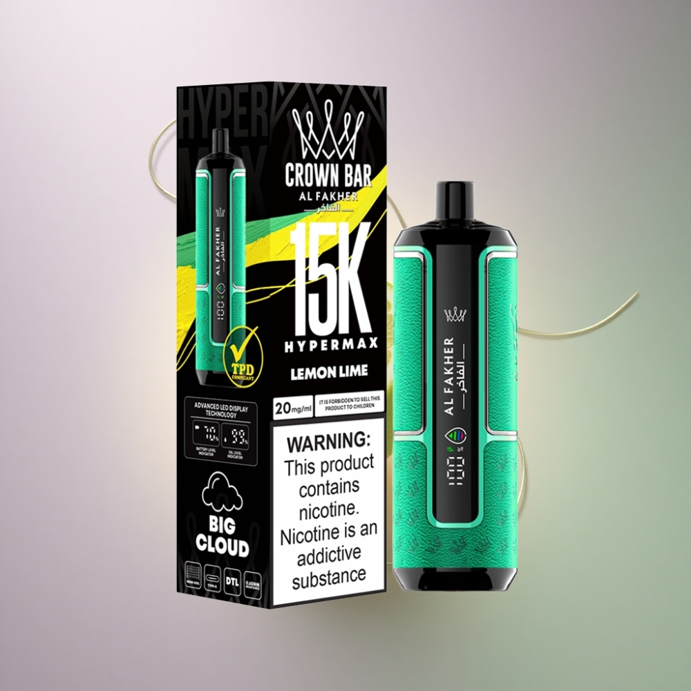 Al Fakher Crown Bar 15K Hypermax Sitruuna Lime 22ml 600mAh