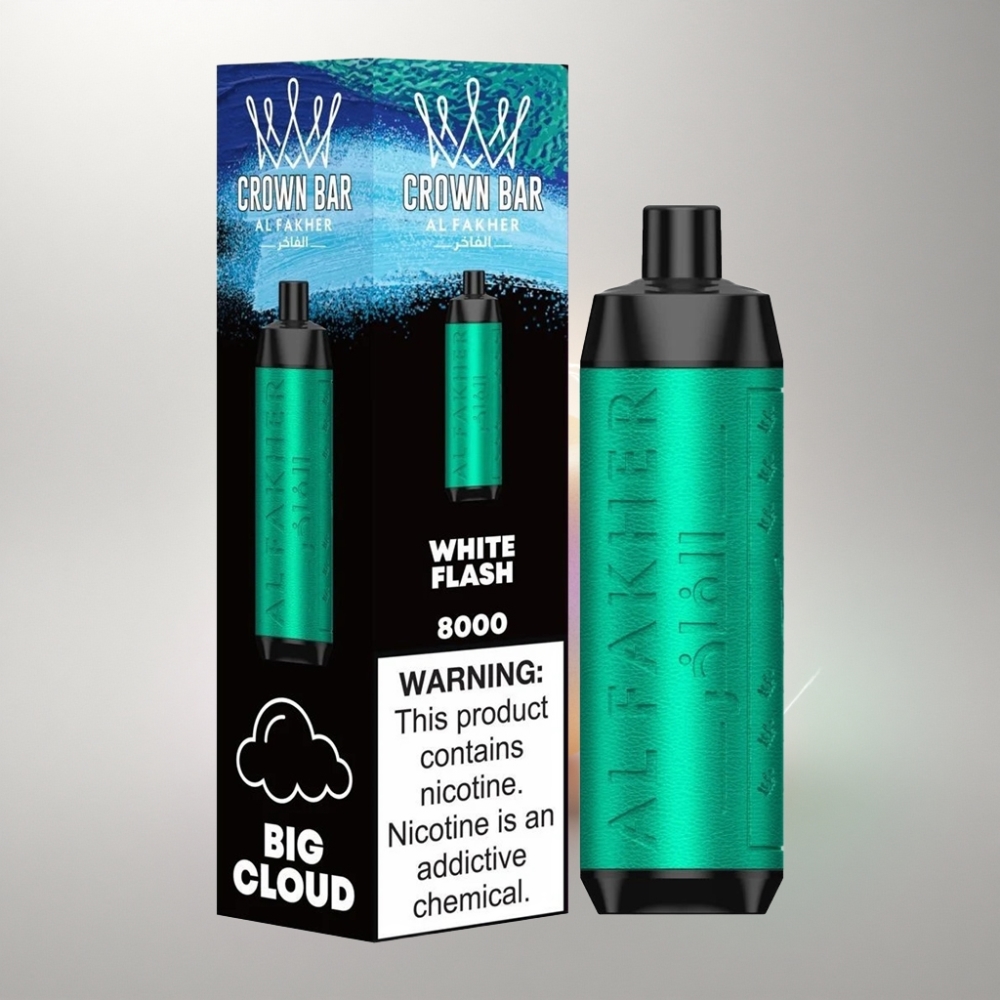 Al Fakher Crown Bar 8000 Crystal Valkoinen Leimahdus 600mAh 18ml