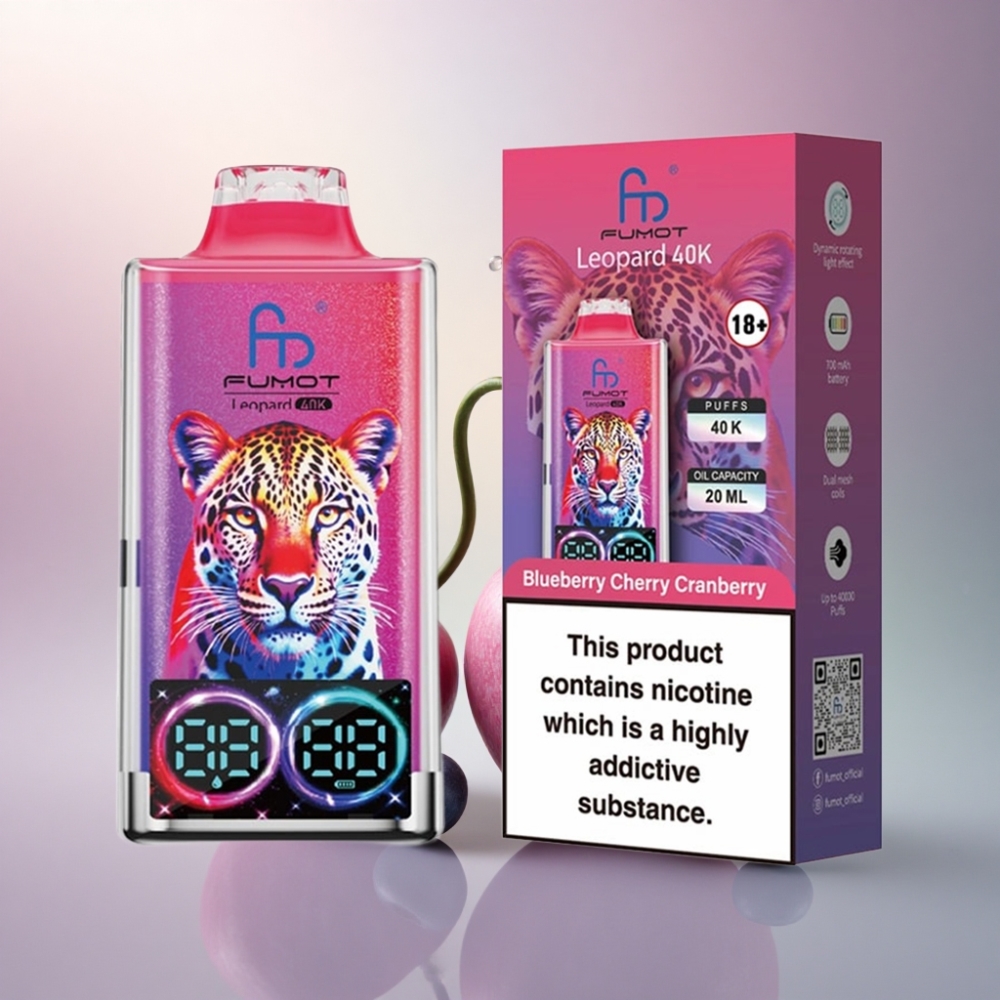 Fumot Leopard 40K Puffs Mustikka Kirsikka Karpalo 5% Nikotiinia 700mAh