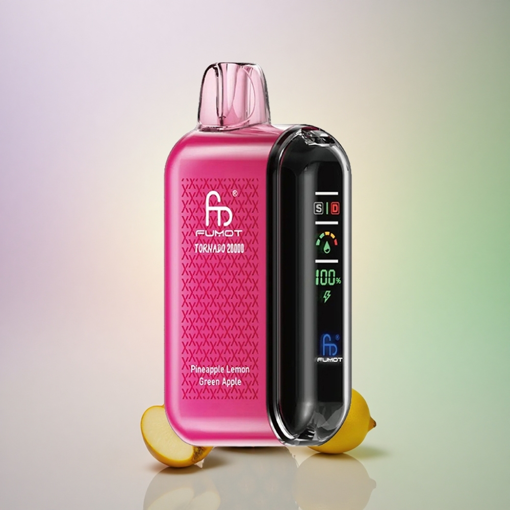 Fumot Tornado 20000 Puffs Ananas Sitruuna Viinimarja Vihreä Omena Kaksoishäkkää Käämitys 850mAh