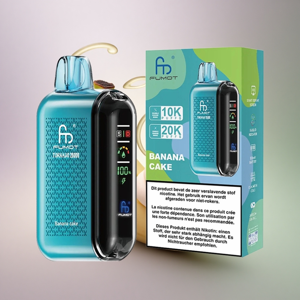 Fumot Tornado 20000 Puffs Banaanikakku 850mAh Kaksoishuuli