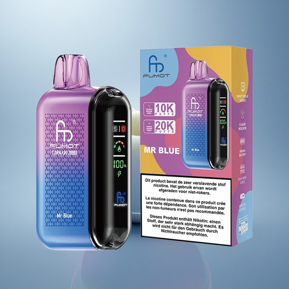 Fumot Tornado 20000 Puffs Herra Sininen Kaksoishuuli 850mAh