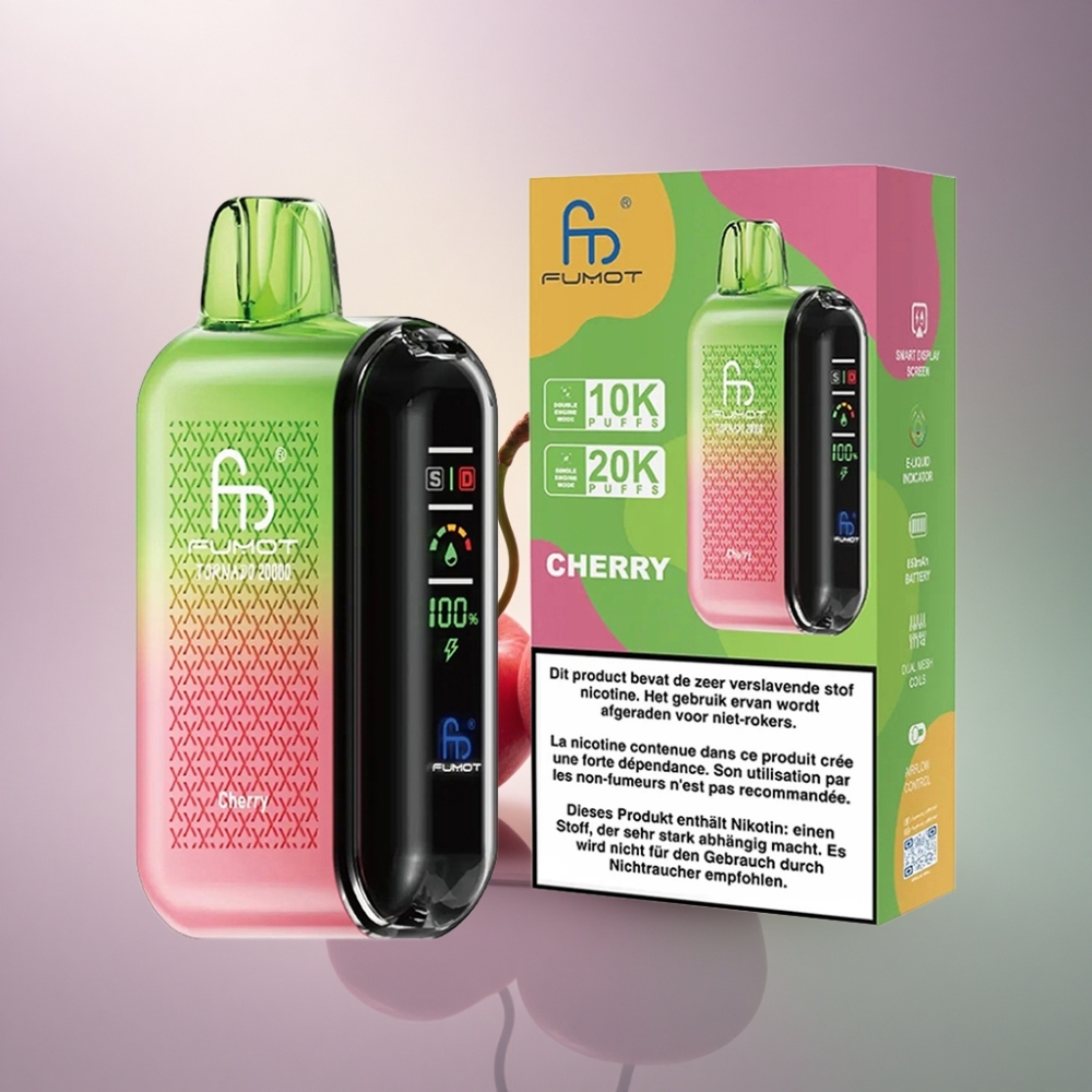 Fumot Tornado 20000 Puffs Kirsikka Kaksoisverkko 850mAh