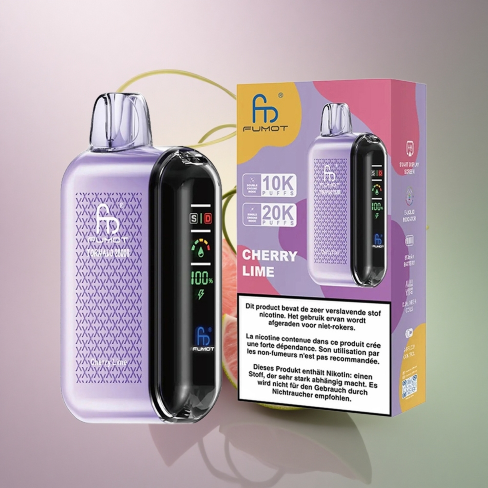 Fumot Tornado 20000 Puffs Kirsikka-Limetti 20ml 850mAh