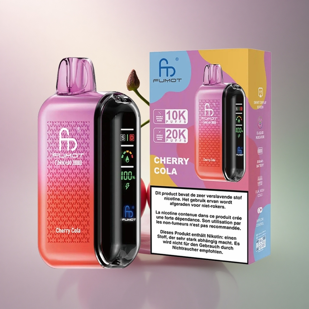 Fumot Tornado 20000 Puffs Kirsikkakola Kaksoissuodatin 850mAh