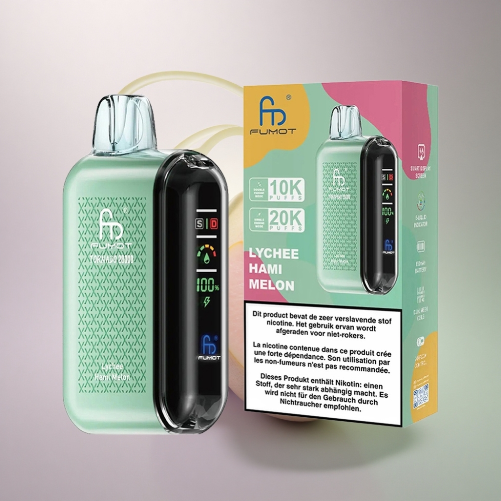 Fumot Tornado 20000 Puffs Litsia Hami-meloni Dual Mesh Coil 850mAh