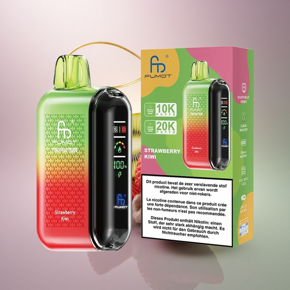 Fumot Tornado 20000 Puffs Mansikka-Kiivi Dual Mesh 850mAh