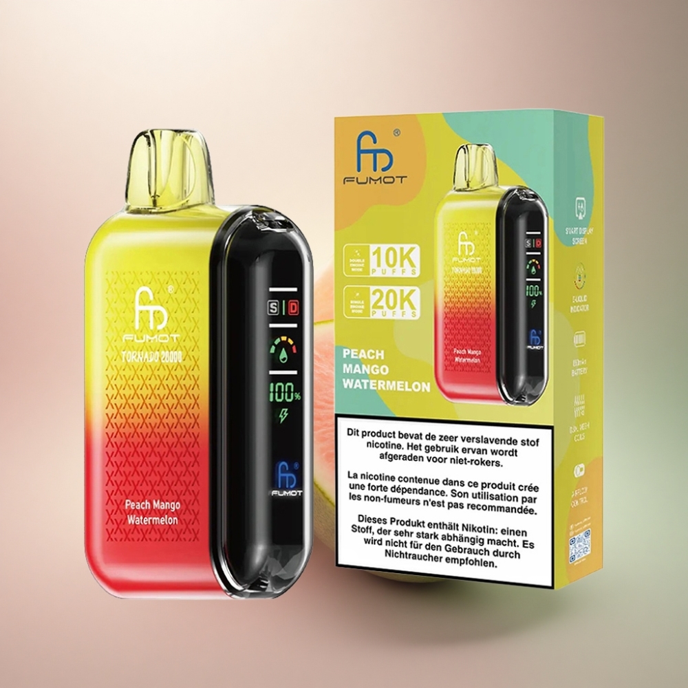 Fumot Tornado 20000 Puffs Persikka Mango Vesimeloni 20ml 850mAh