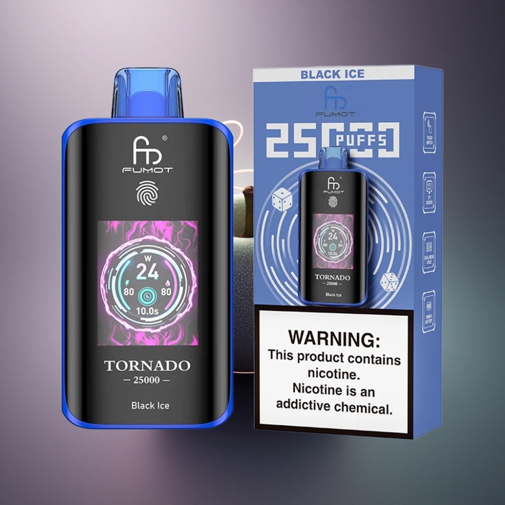 Fumot Tornado 25000 Puffs Musta Jää 700mAh 20ml