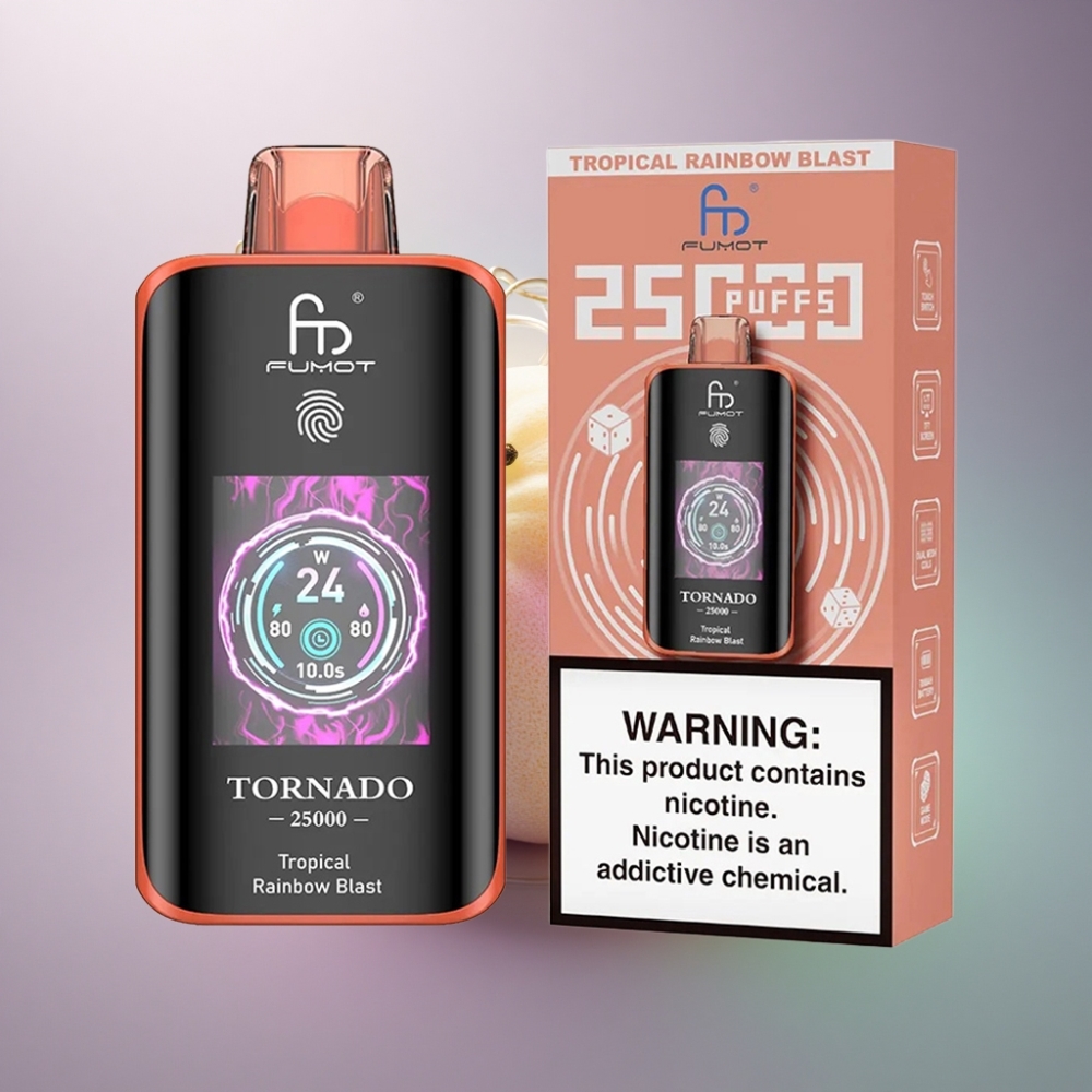 Fumot Tornado 25000 Puffs Trooppinen Sateenkaari Räjähdys 700mAh 5% Nikotiinia
