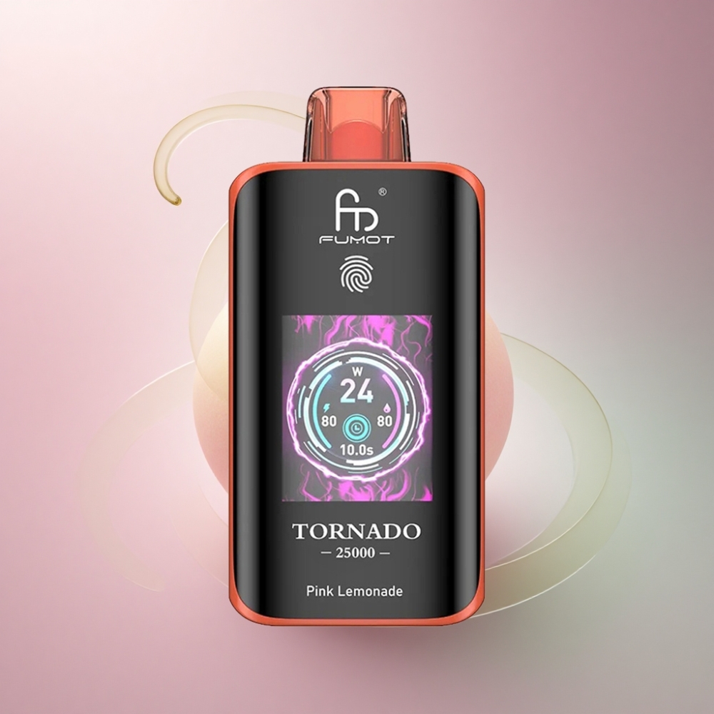 Fumot Tornado 25000 Puffs Vaaleanpunainen sitruunalimonadi 700mAh 20ml nikotiinia