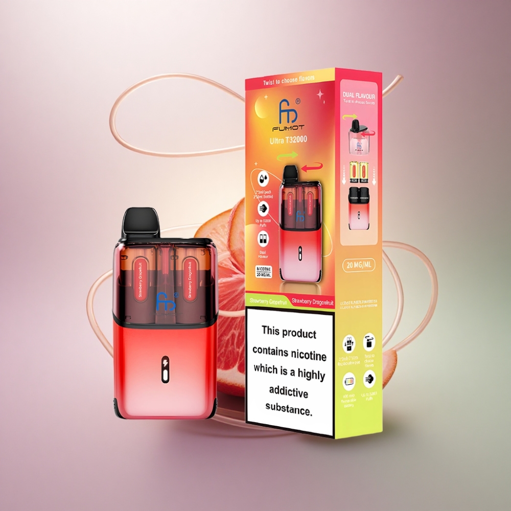 Fumot Ultra T32000 Puffs Mansikka Greippi - Mansikka Lohikäärmehedelmä 800mAh 20mg nikotiinia