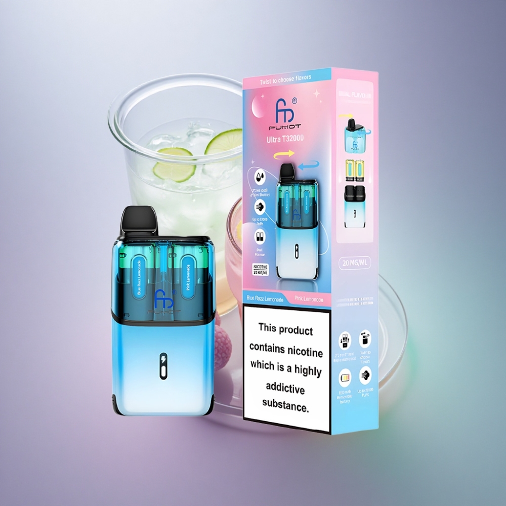 Fumot Ultra T32000 Puffs Sininen Vadelma-Limonadi - Pinkki Limonadi 24ml 800mAh