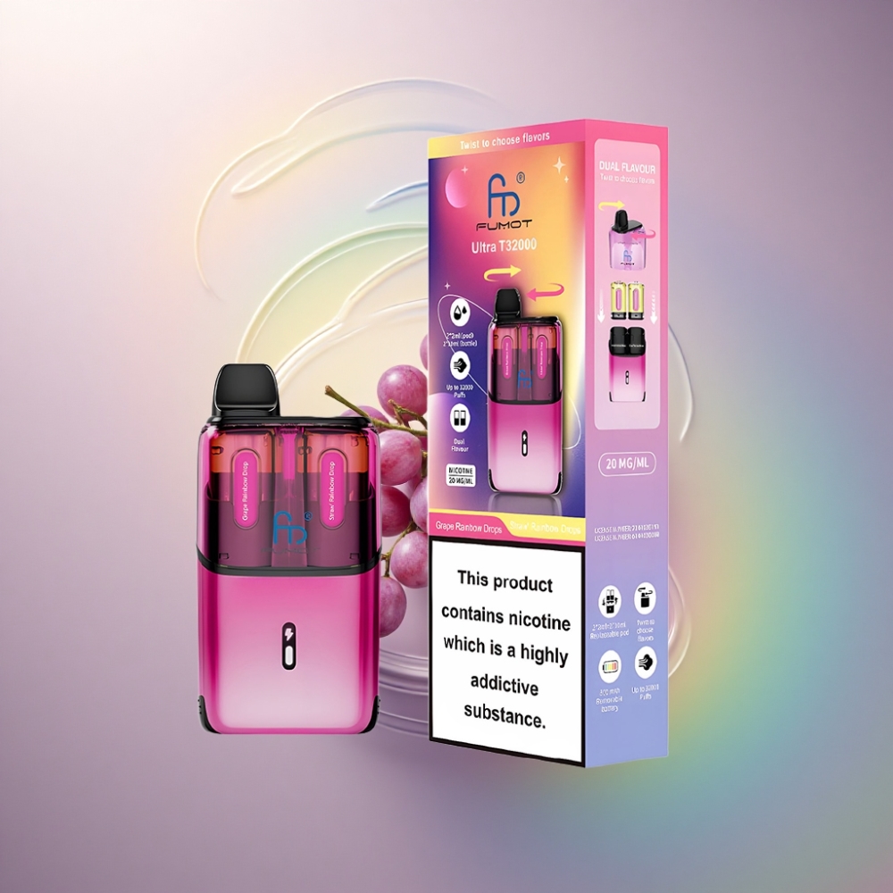 Fumot Ultra T32000 Puffs Vihreä Sateenkaari Pisarat - 800mAh 20mg Nikotiinia