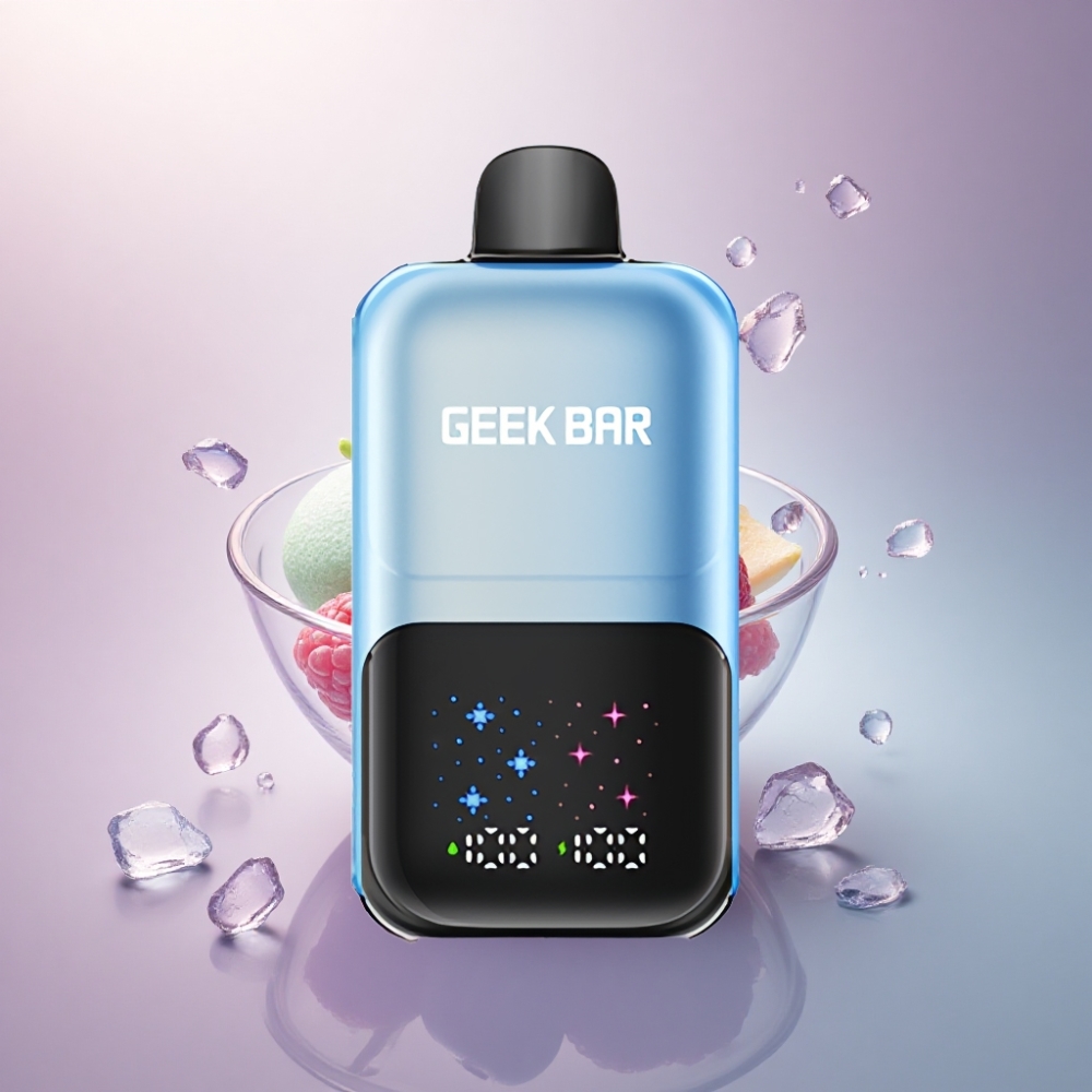 GEEK BAR 2GO 20ml 50000 Puffs Mustikka-Vadelmajäätä Akkuvaraus 5% Nikotiinia