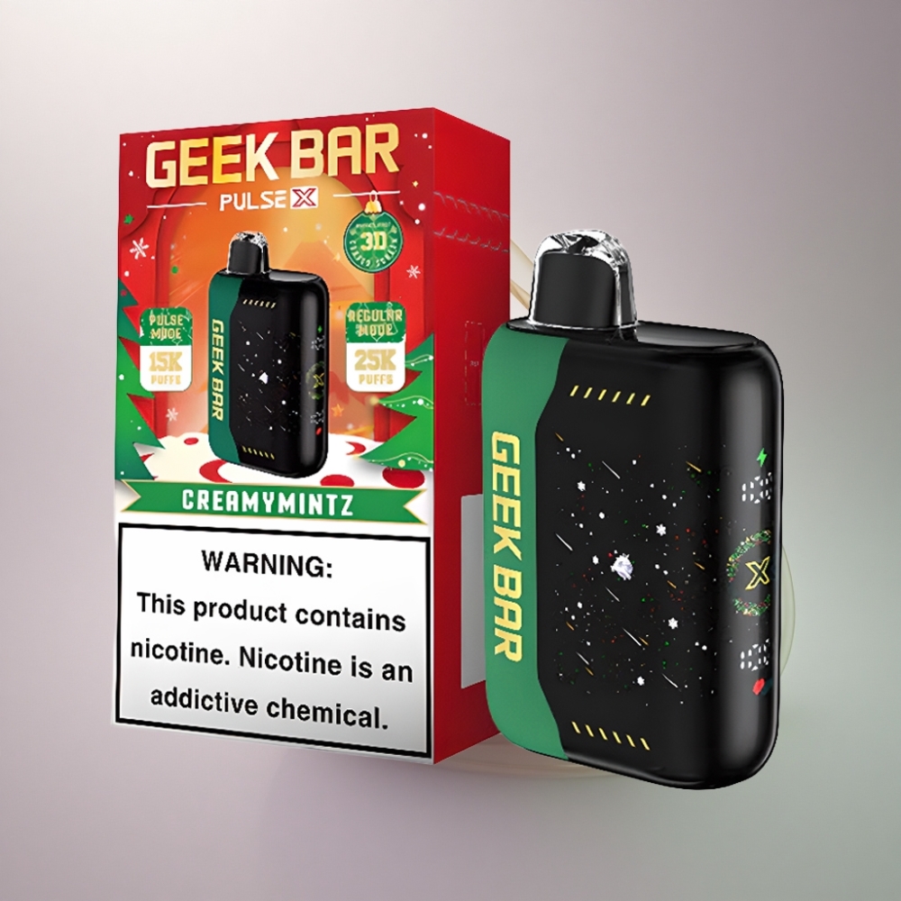 GEEK BAR Pulse X 25000 Puffs Joululimited Edition 18mL Nestemäistä Nikotiinia 3D Kaareva Näyttö