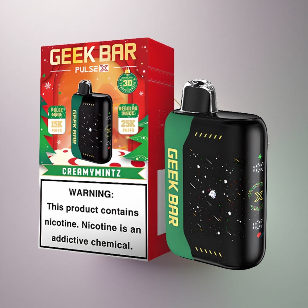 GEEK BAR Pulse X 25000 Puffs Joululimited Edition 18mL Nestemäistä Nikotiinia 3D Kaareva Näyttö