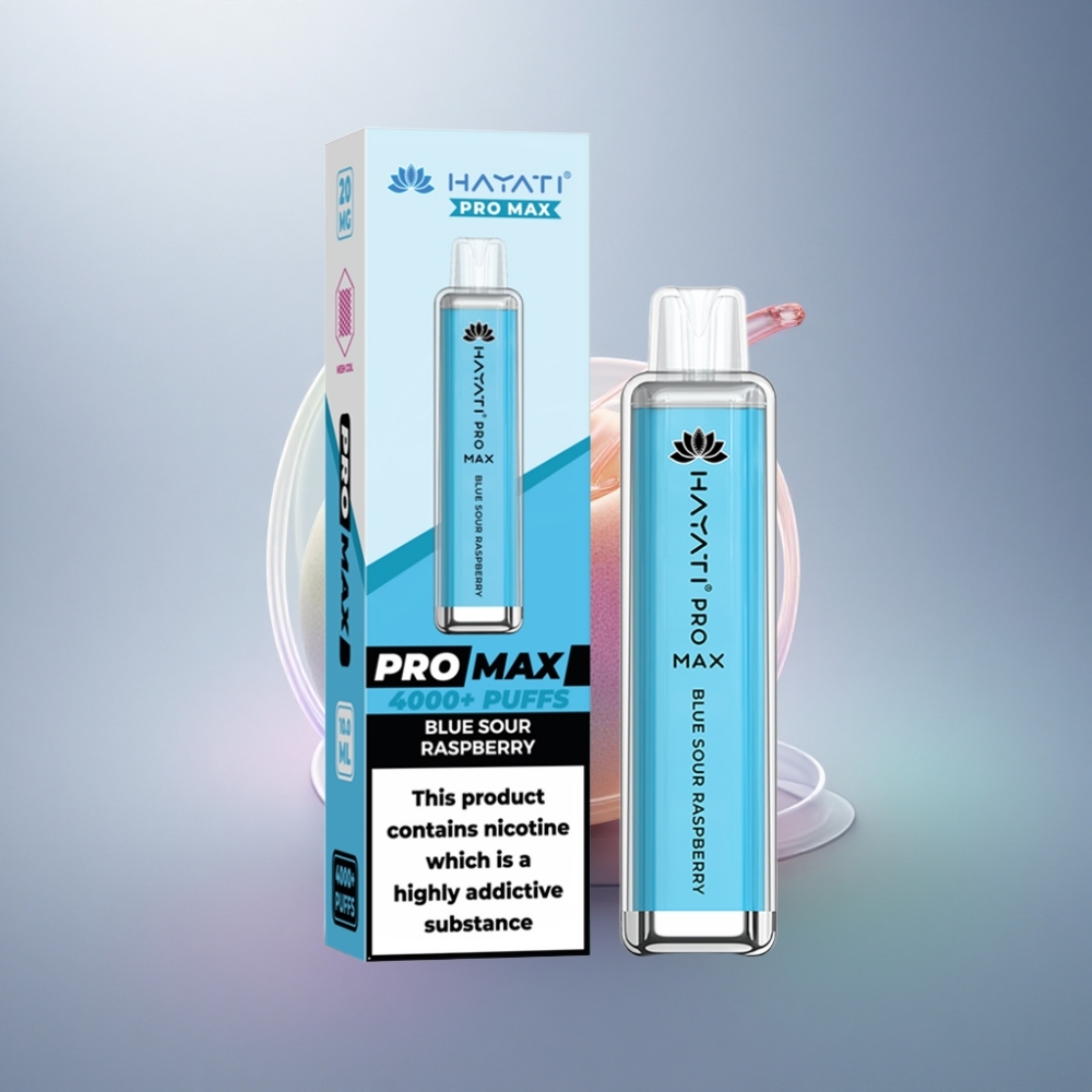 Hayati Pro Max 4000 Puffs Sininen Kirpeä Vadelma 5% nikotiinia 1400mAh