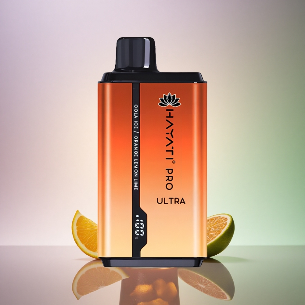 Hayati Pro Ultra 15000 Puffs Cola Jää Appelsiini Sitruuna & Lime 850mAh 2% nikotiinia