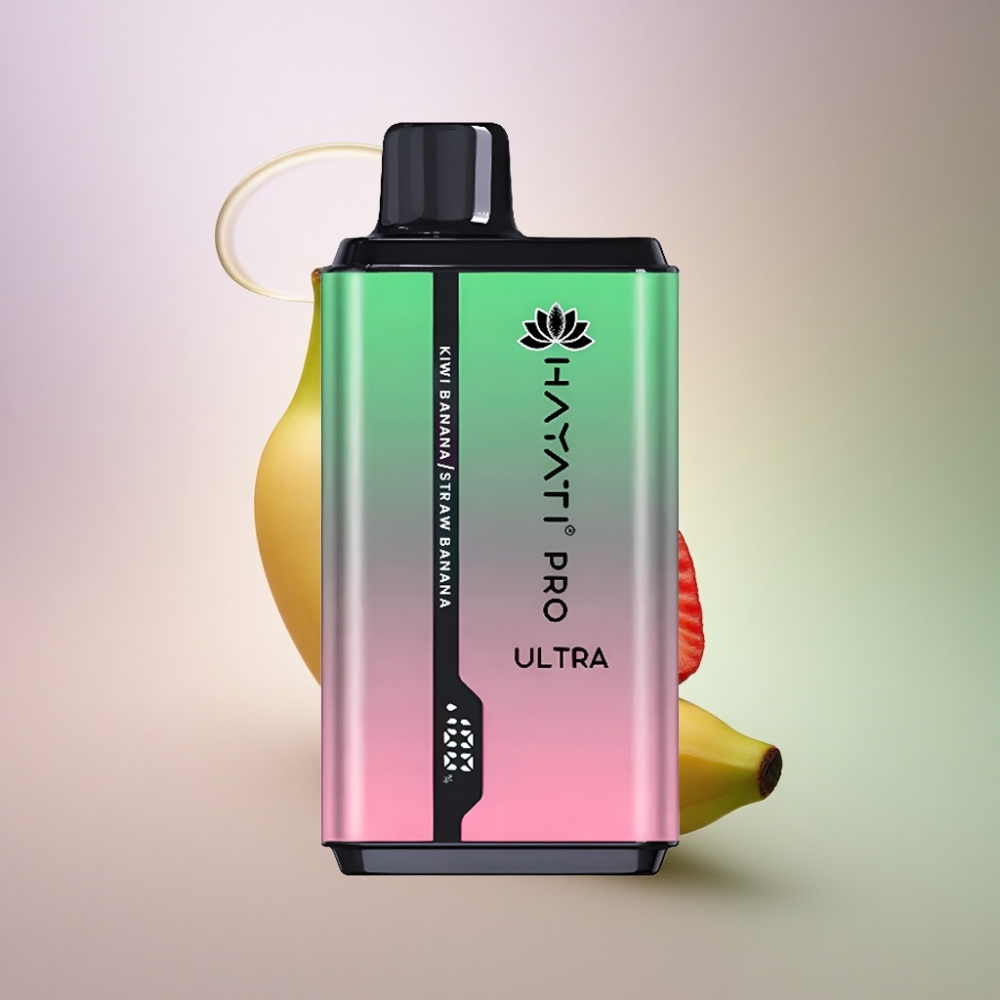 Hayati Pro Ultra 15000 Puffs Kiivi Banaani Mansikka Banaani 850mAh 2% nikotiinia