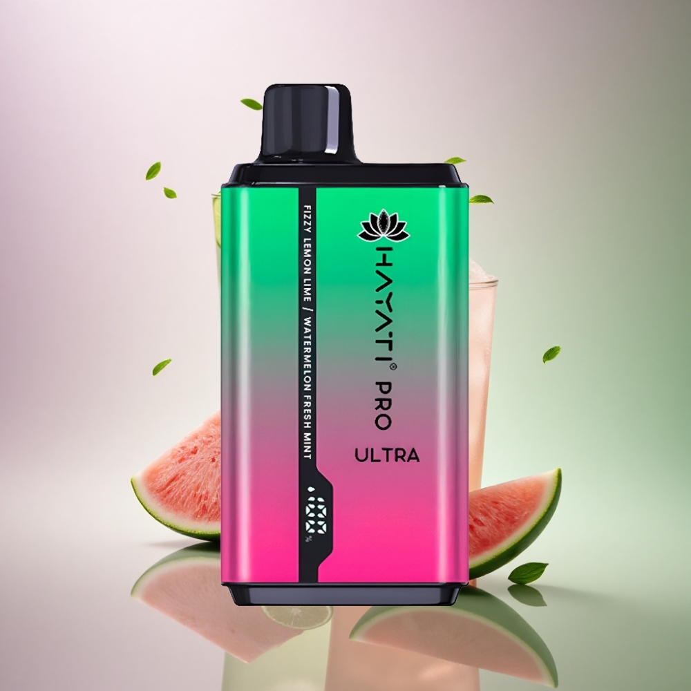 Hayati Pro Ultra 15000 Puffs Kirkas Sitruuna & Lime Vesimelona Tuore Minttu 850mAh 2% nikotiinia