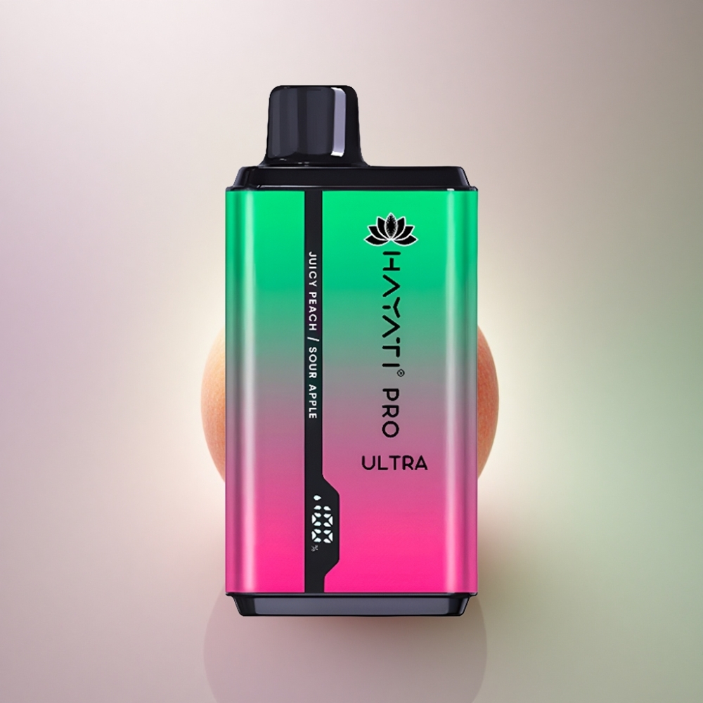 Hayati Pro Ultra 15000 Puffs Kirpeä Omena Mehevä Persikka 850mAh 2 12ml