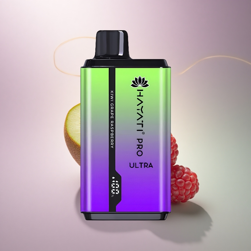Hayati Pro Ultra 15000 Puffs Kivi Viinimarja Vadelma 850mAh 2% nikotiinia