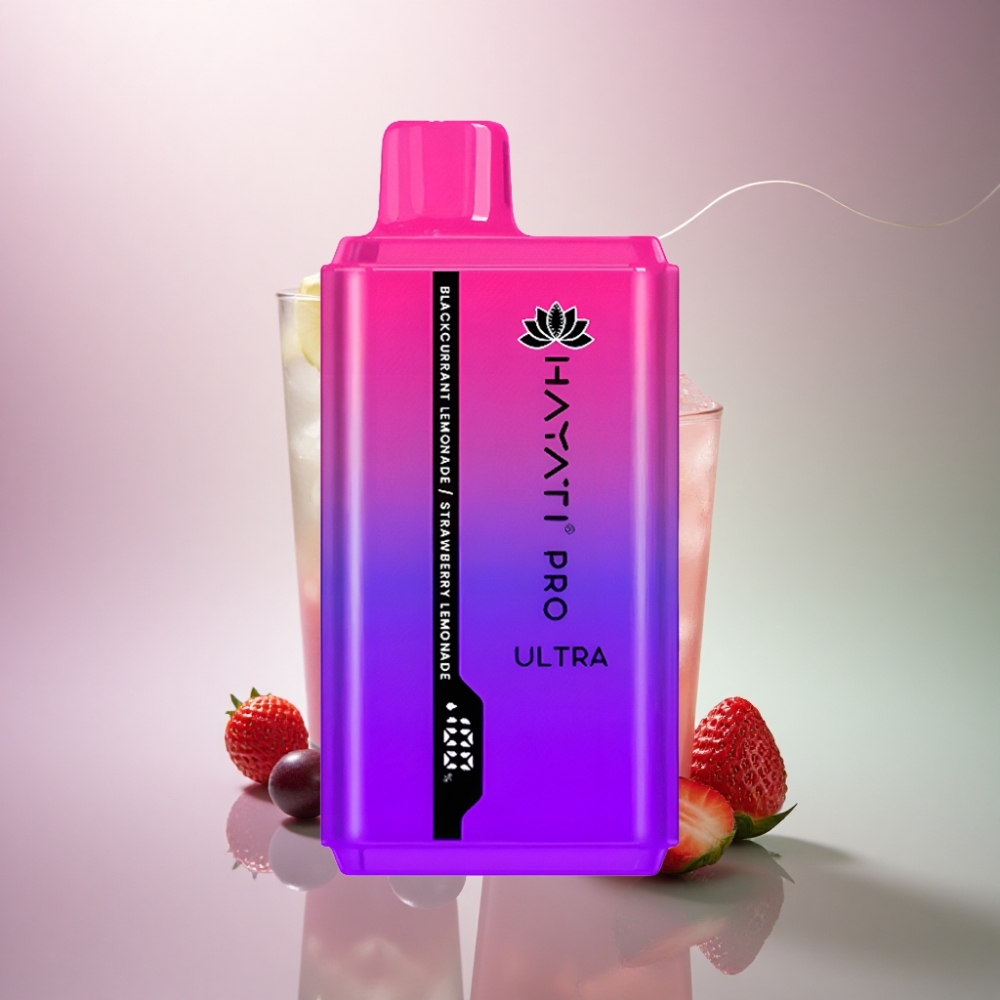 Hayati Pro Ultra 15000 Puffs Mustikkasitruunalimonadi Mansikkalimonadi 850mAh 2% nikotiinia