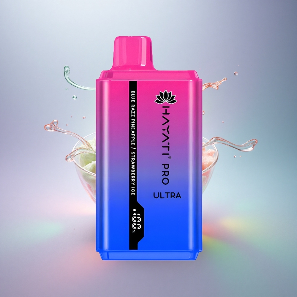 Hayati Pro Ultra 15000 Puffs Sininen Vadelma-Ananas-Mansikkajää 850mAh 2% nikotiinia