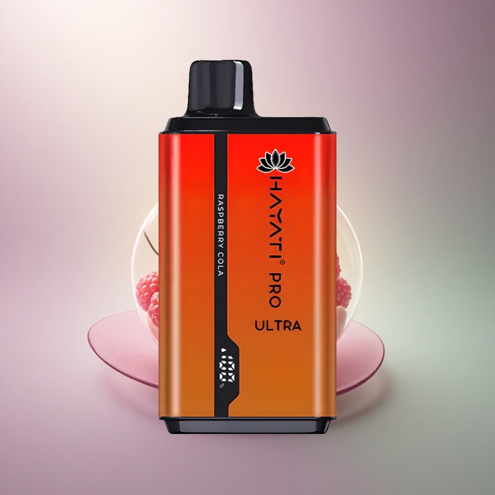 Hayati Pro Ultra 15000 Puffs Vadelmakola 850mAh 2% nikotiinia