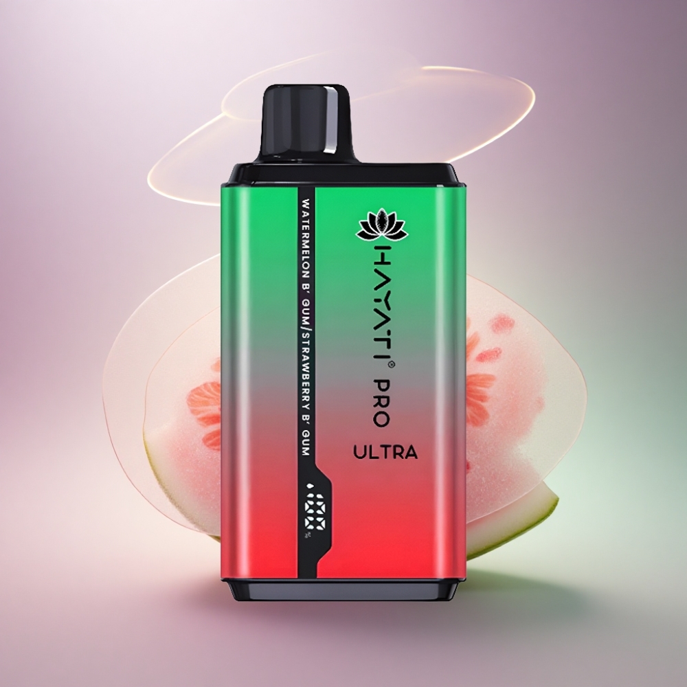 Hayati Pro Ultra 15000 Puffs Vesimelooni Purukumi Mansikka Purukumi 850mAh 2% nikotiinia