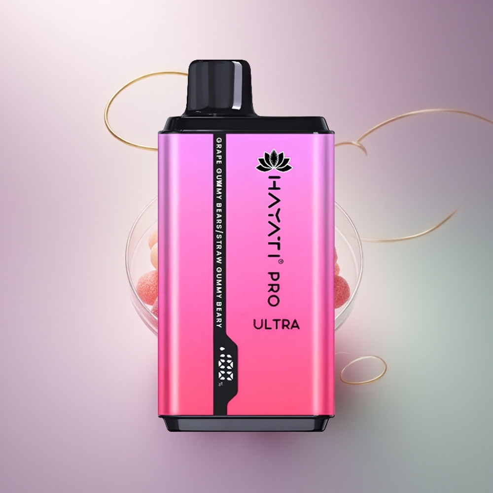 Hayati Pro Ultra 15000 Puffs Viiniräpsy Karkki Mansikkaräpsy Karkki 850mAh 2% nikotiinia