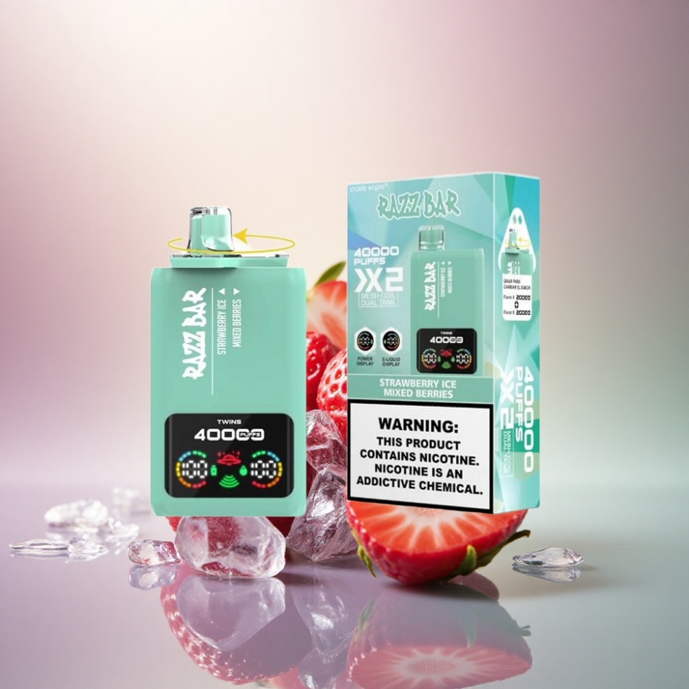Razz Bar 40000 Puffs Mansikkajäätelö - Sekamarjat 5% nikotiinia & 650 mAh