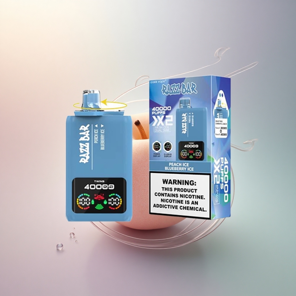 Razz Bar 40000 Puffs Persikka-Jäämustikka 650mAh 2% nikotiinia