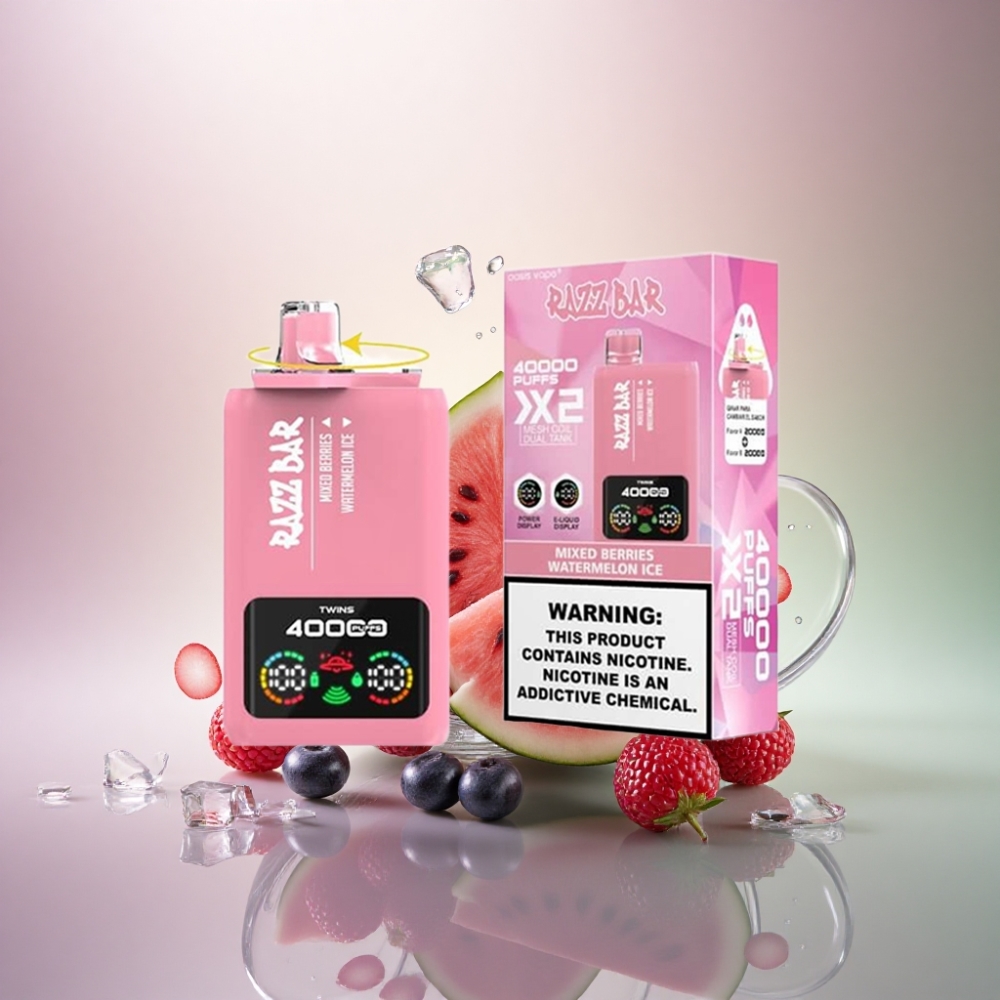 Razz Bar 40000 Puffs Sekamarjahedelmät - Vesimeloni-Jää 5% nikotiinia 650 mAh