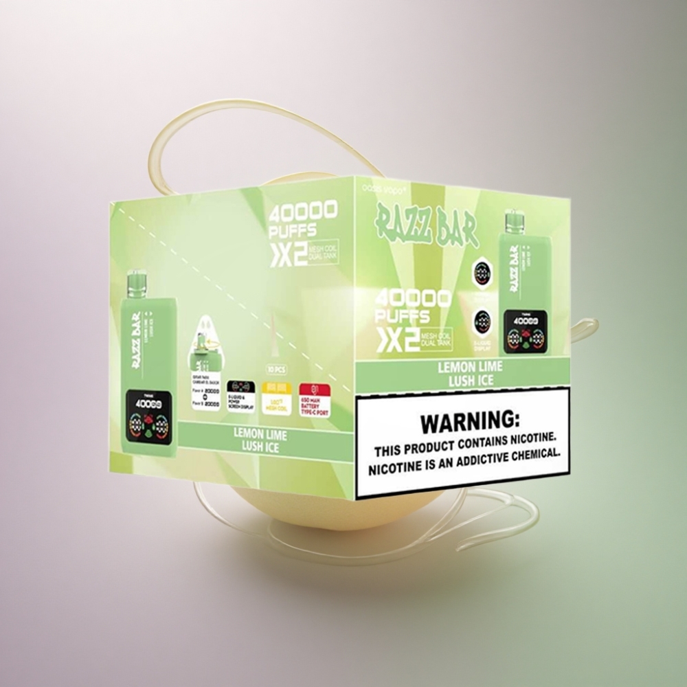 Razz Bar 40000 Puffs Sitruuna Lime - Virtaava Jää 650 mAh 5 % nikotiinia