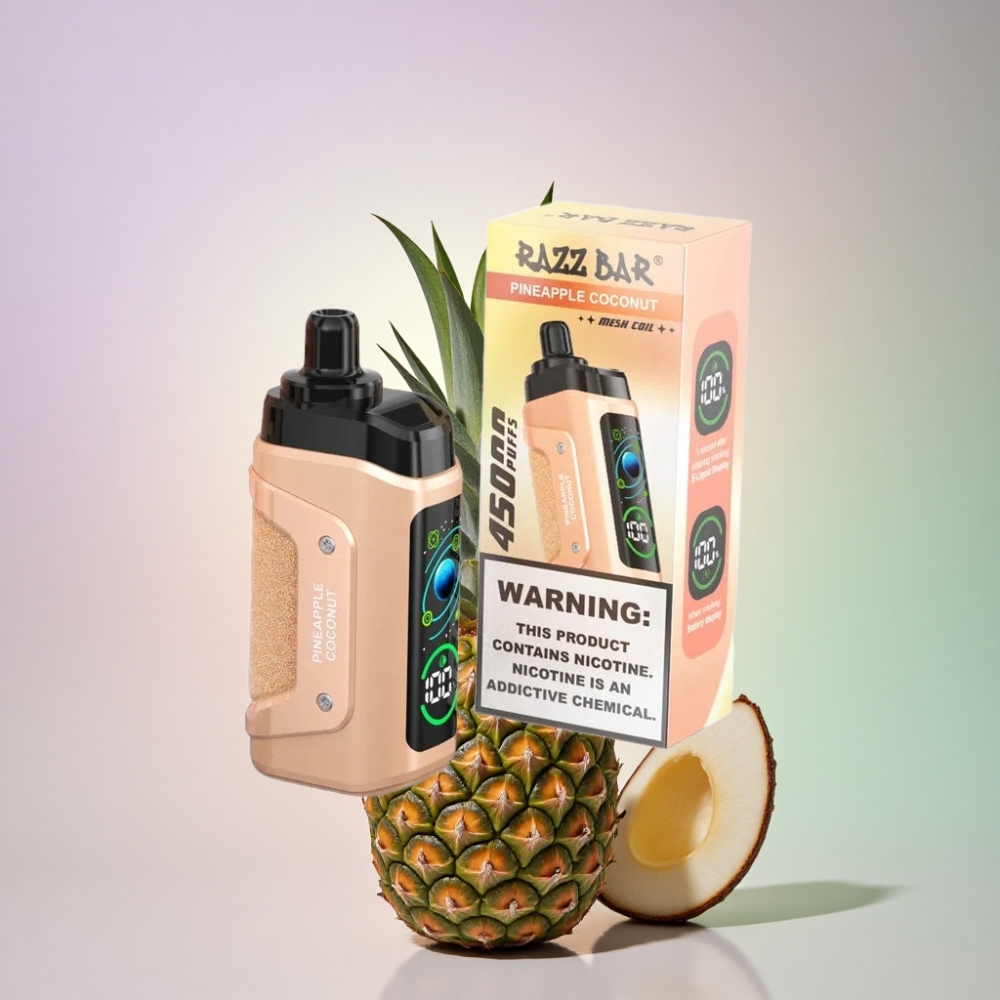 Razz Bar 45000 Puffs Ananas Kookos 650 mAh 1,0 Ohm