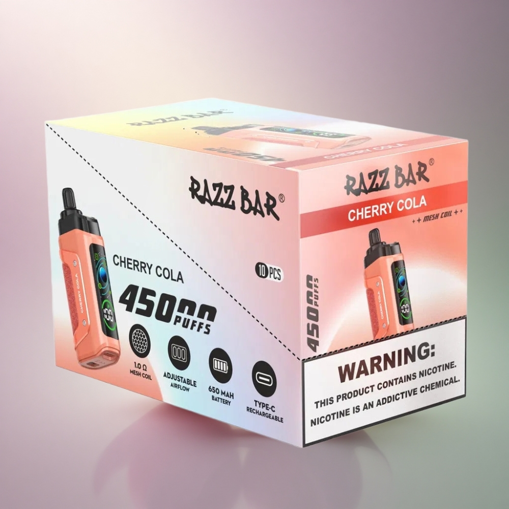 Razz Bar 45000 Puffs Kirsikka-Kola 1.0 Ohm Mesh 20 mg nikotiinia