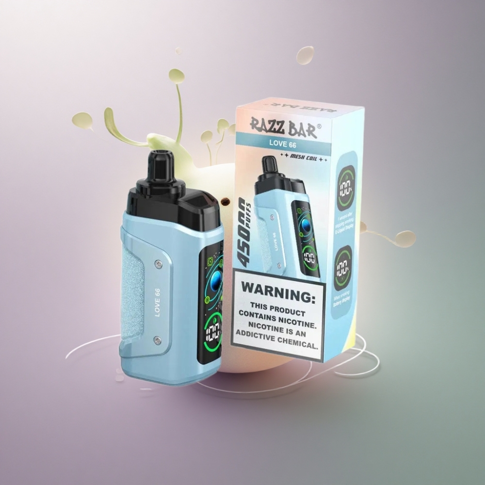 Razz Bar 45000 Puffs Rakas 66 1.0 Ohm Nikotiini 20 mg/ml