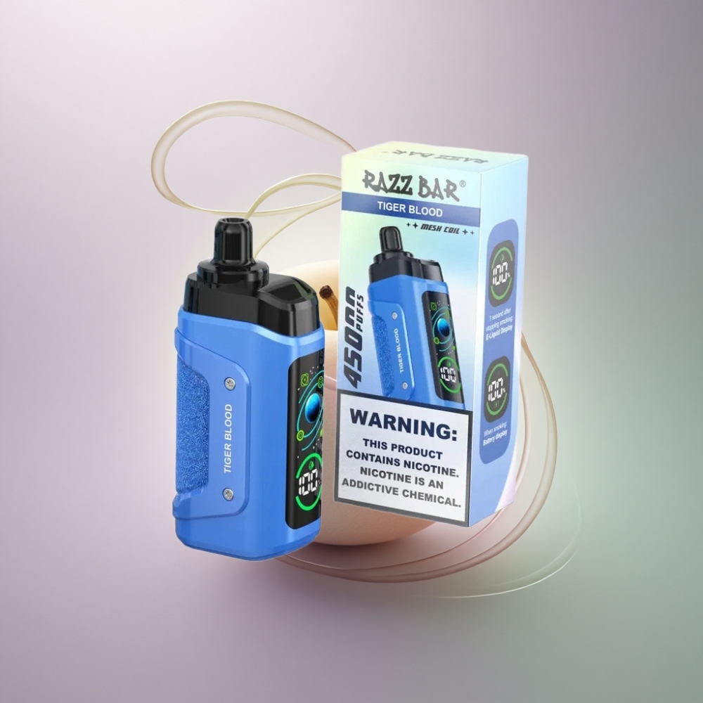 Razz Bar 45000 Puffs Tiikeriveri Mesh Coil 20 mg/ml Nikotiinia