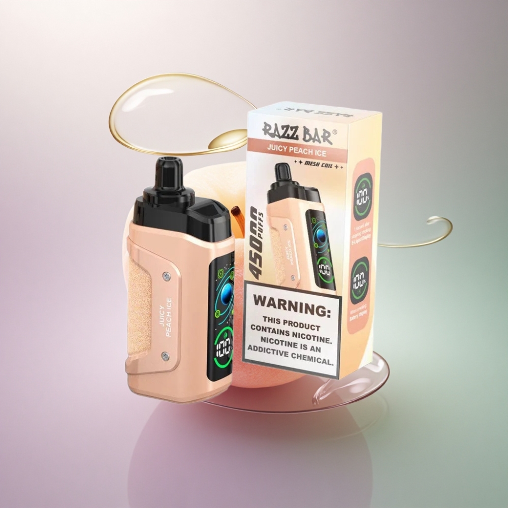Razz Bar 45000 Puffs Tuore Persikka-Jää 1.0 Ohm Mesh mAh 650