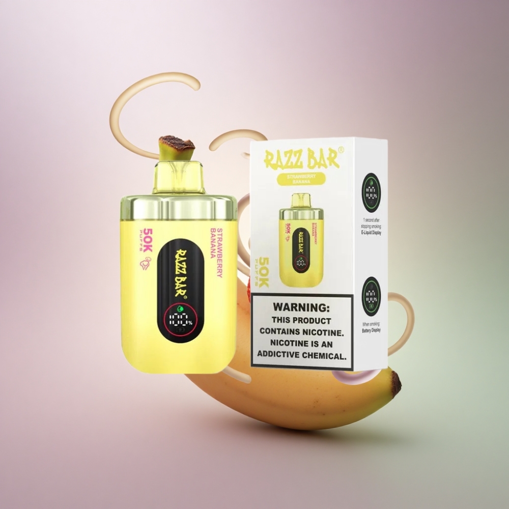 Razz Bar 50K Puffs Mansikka Banaani 2% Nikotiinia 650 mAh