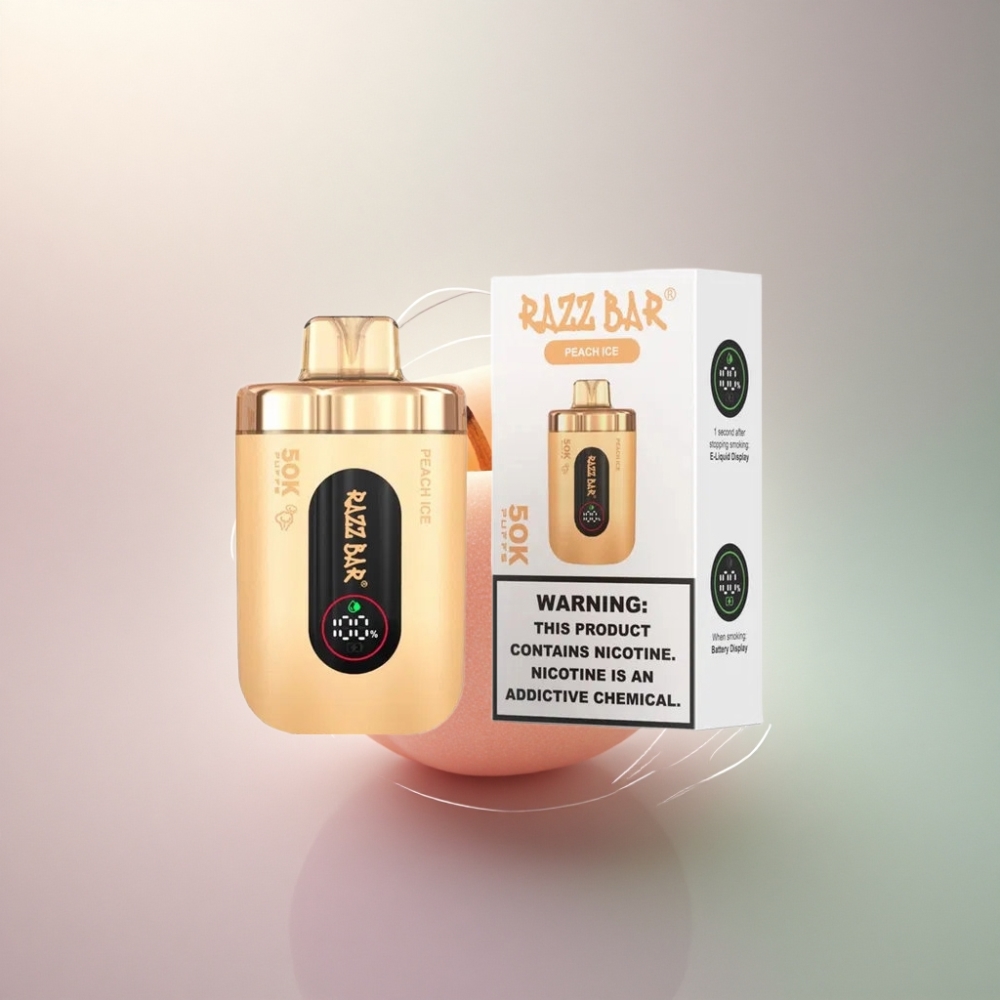 Razz Bar 50K Puffs Persikka Jää 1.0 Ohm Mesh 650 mAh