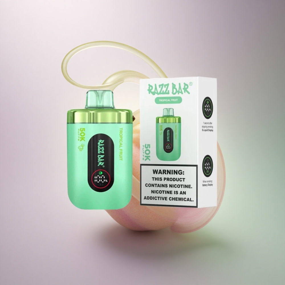 Razz Bar 50K Puffs Tropiikkihedelmä 1.0 Ohm Mesh Coil 650 mAh Akku