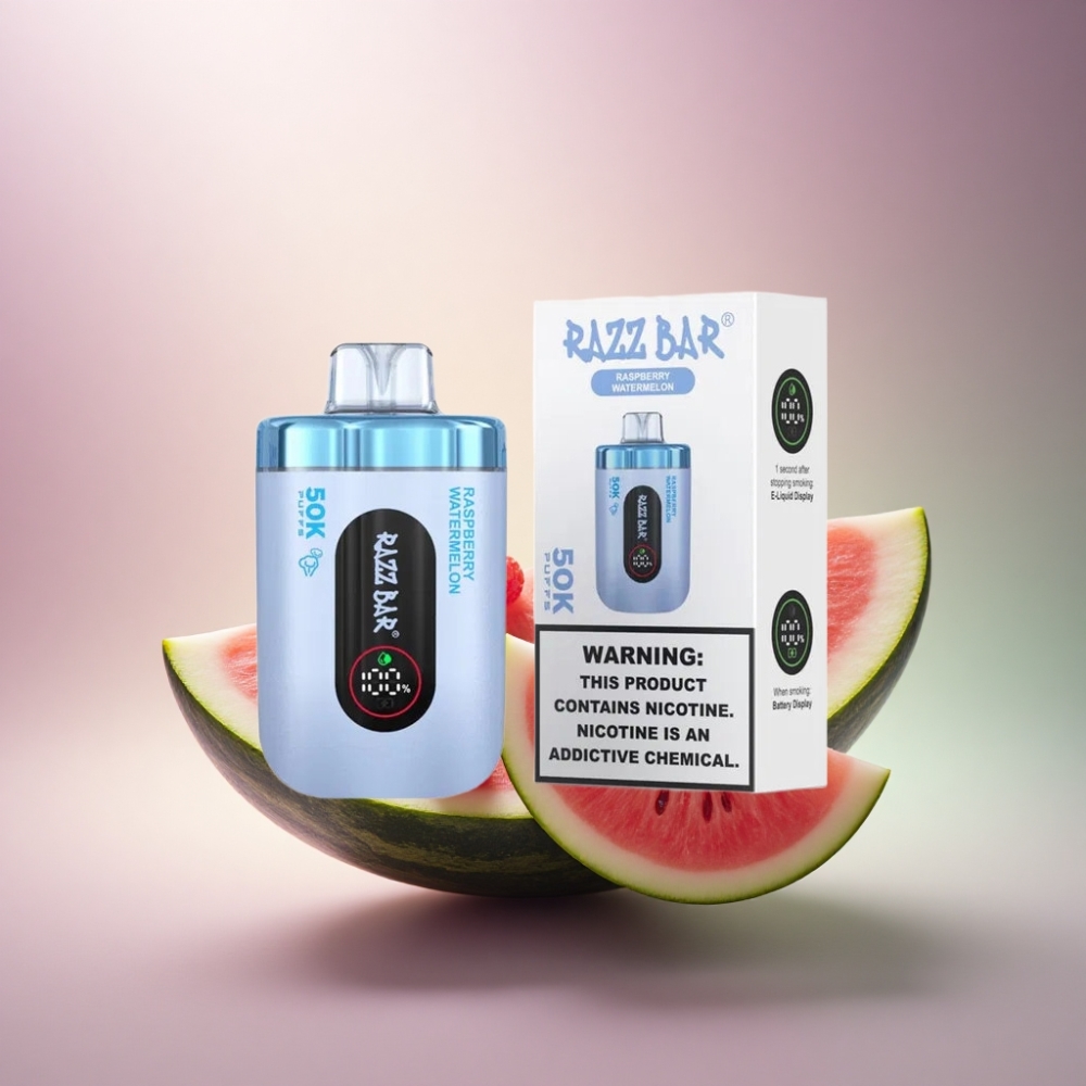 Razz Bar 50K Puffs Vadelma-Arbuusi 2% Nikotiinia 650mAh